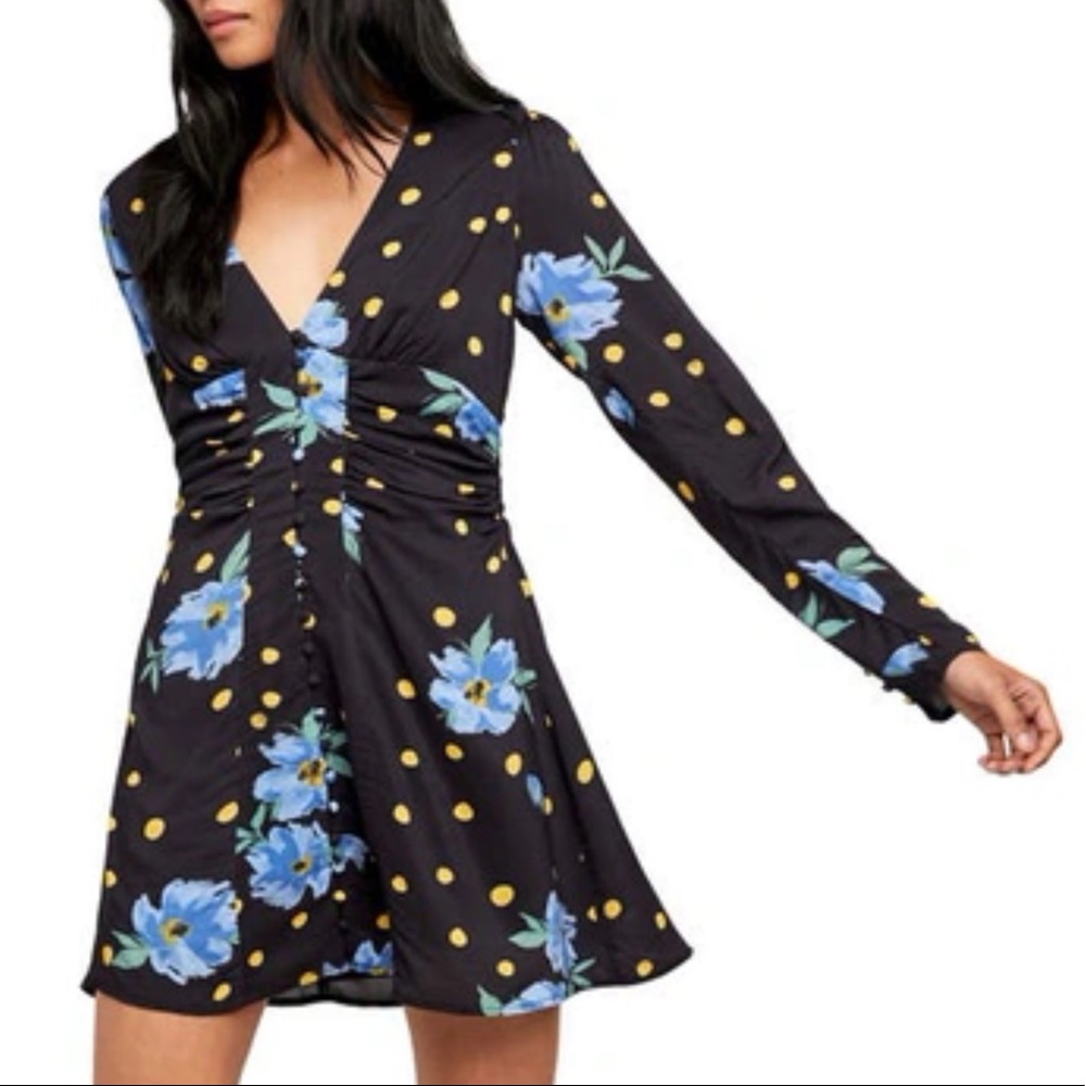 NWT Free People Date Night Mini Dress Moonlight Combo Size Small - Picture 1 of 13